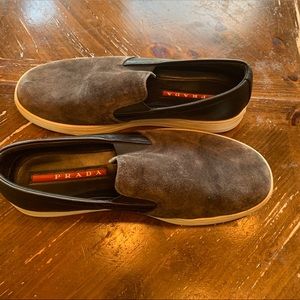 PRADA Slip-On Grey Suede Size 6 Shoes